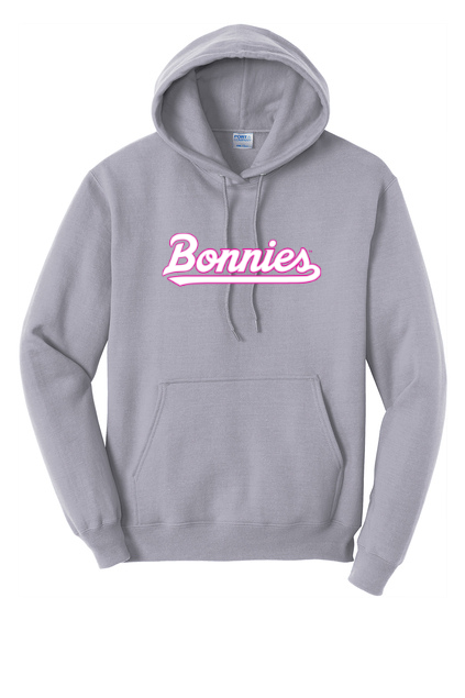 SBU Bonnies Pink Core Fleece Hooded Pullover-Silver