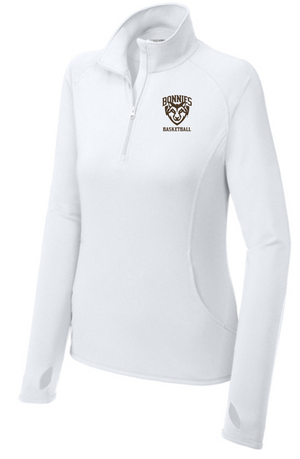 St. Bonaventure Ladies Sport-Wick Stretch 1/4 Zip Pullover-White