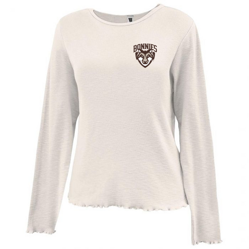 St. Bonaventure Women's Ruffle Crew-Cream