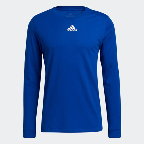 Men's Adidas Amplifier Long Sleeve Tee-Royal/White
