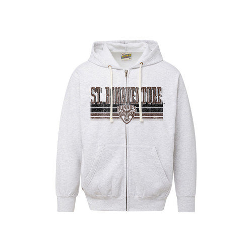 St. Bonaventure Vintage Fleece Full Zip Pullover-Ash Grey
