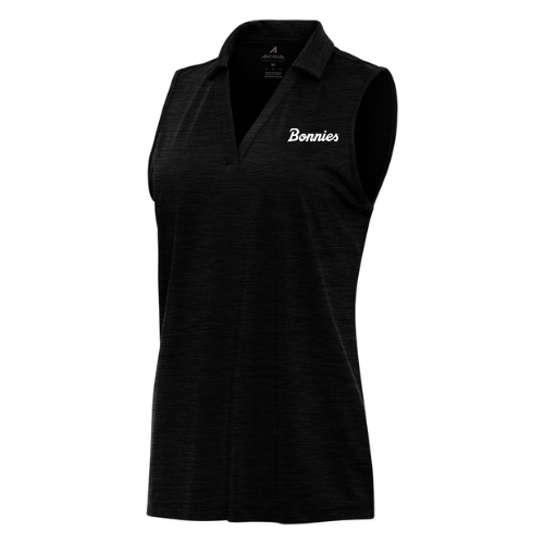 Bonnies Women's Layout Sleeveless Polo-Black Heather