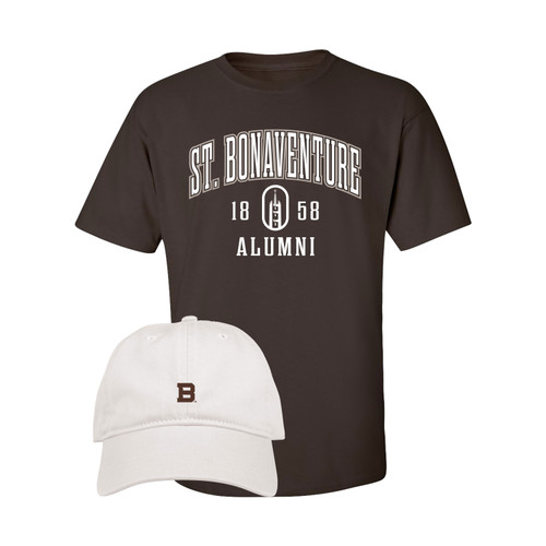 SBU Alumni Classic Hat & Tee Combo-Brown/White