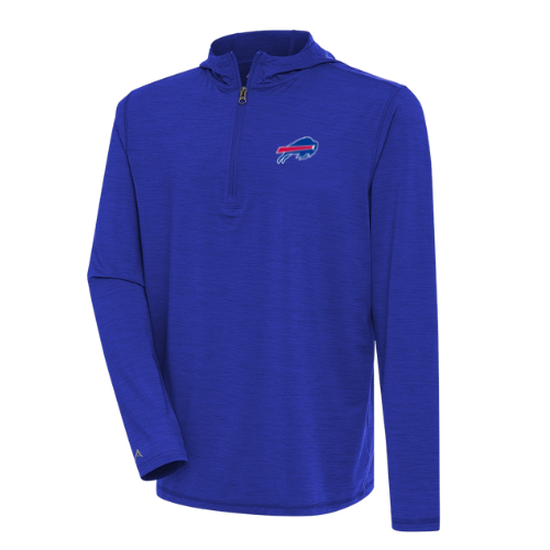 Buffalo Bills Tidy 1/4 Zip Pullover W/ Hood-Dark Royal Heather