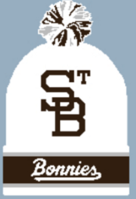 St. Bonaventure "STB" Custom Pom Beanie-White/Brown