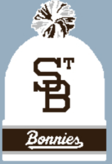 St. Bonaventure "STB" Custom Pom Beanie-White/Brown