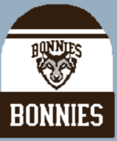 St. Bonaventure Custom Cuffed Beanie-Brown/White