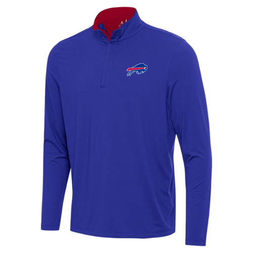 Buffalo Bills Content 1/4 Zip Pullover-Dark Royal/Dark Red