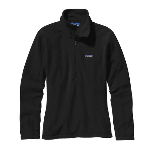 WOMEN'S MICRO D 1/4 ZIP FLEECE-BLACK