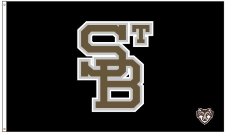 St. Bonaventure University STB Custom Flag-Black/Brown/White
