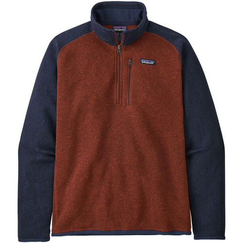 Men's Better Sweater 1/4 Zip - Barn Red/Navy