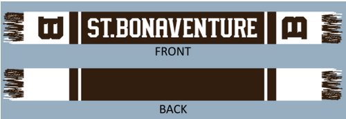 St. Bonaventure Custom Knit Scarf #2-Brown/White