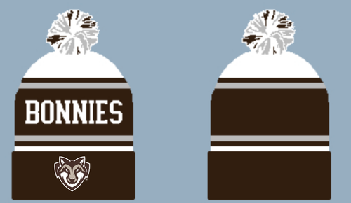 SBU CUSTOM POM BEANIE #3 - Brown/White