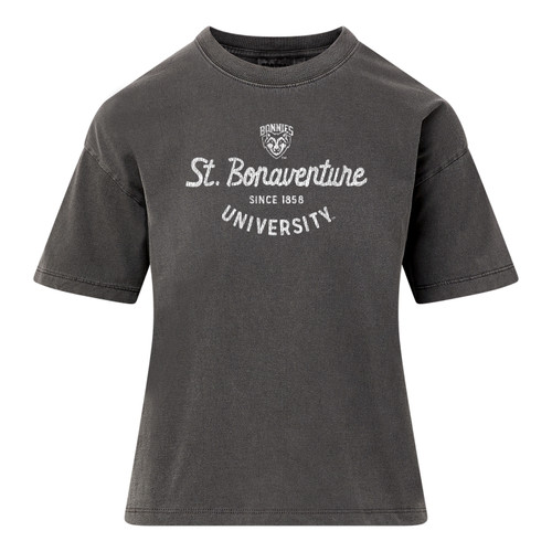 St. Bonaventure Ladies Coastal Colors Tee-Black Caviar