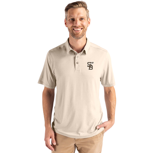 St. Bonaventure C & B Coastline Recycled Double Peached Men's Polo-Wheat