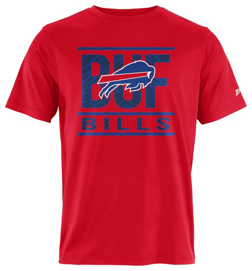 Zubaz Buffalo Bills Men's Goal Line Alternate Color S/S-Red/Blue