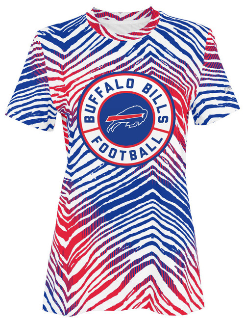 Zubaz Buffalo Bills Women's Zebra 2-Team Color-White/Red/Blue