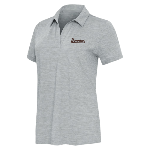 St. Bonaventure Women's Layout V-Neck Polo-Black/Skyscraper/Aurora Heather