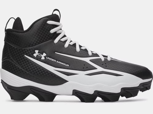 UA Spotlight Hammer Wide Football Cleat-Black/White