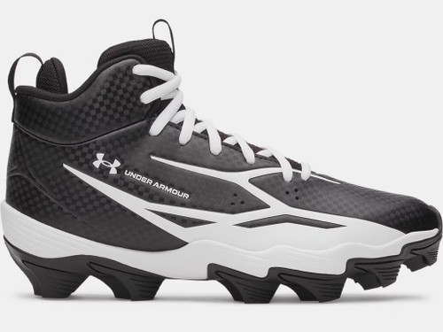 UA Spotlight Hammer JR Kids Football Cleat-Black/White