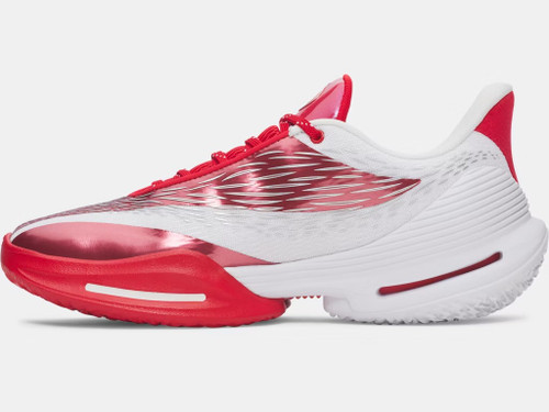 UA D. Fox 3 Team Basketball Shoe-White/Red