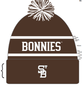 St. Bonaventure Bonnies Roll Up Beanie W/ Pom-Brown/White
