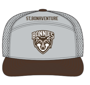 St. Bonaventure Shield 7-Panel Perforated Cap-Grey/Brown