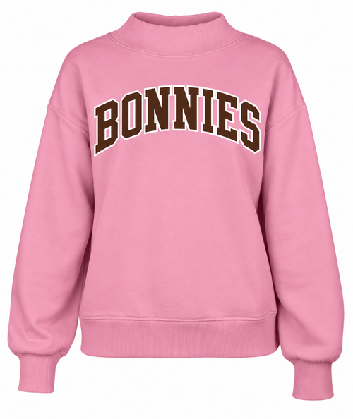 St. Bonaventure Bonnies Women's Mock Neck Pullover-Pink