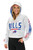 Zubaz Buffalo Bills Women's Linebacker Ombre Crop Top Hoodie-White