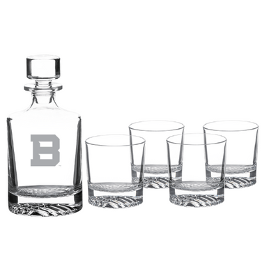 St. Bonaventure 850mL Round Glass Decanter Set with Four 9 oz. Glasses