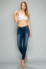 Mid Rise Solid Stretch Skinny Jeans