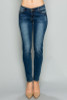 Mid Rise Solid Stretch Skinny Jeans