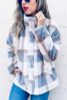 Plaid printed faux fur cozy jacket
