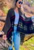 Plaid printed cozy Rouhana cardigan with tassel