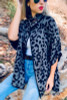 Leopard printed Pancho cardigan with clip holder button