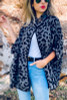 Leopard printed Pancho cardigan with clip holder button