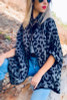 Leopard printed Pancho cardigan with clip holder button