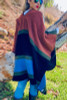 Color blocked stitch detail cozy ruana cardigan