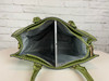 Olive 4-in-1 boxy satchel faux leather with heavy gold hardware