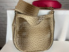Stone color tone 2 in 1 ostrich hobo handbag and wallet set