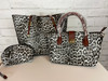 Black leopard croc 3-in-1 tote, satchel & clutch
