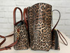Brown leopard croc 3-in-1 tote, satchel & clutch