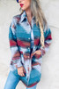 Aztec shacket side button down snap detail