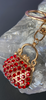 Bling chic stone embellished pendant keychain charm. 5 different stone colors set in fashion silver or gold, red gold.