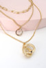 Triple layer necklace gold plated 19", 16", 14"