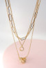 Triple layer necklace gold plated 19", 16", 14"