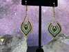 Teal Moroccan beads fishhook back earrings gold plated highly polished.