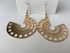 Gold plated fan design earrings