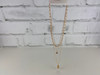 Triple layer necklace gold plated rhinestone pendant dog tag pendant, rectangle triple layer with layer of dog tag pendant and rhinestone pendant necklace