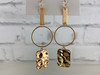Hammered rectangle earring gold plated
